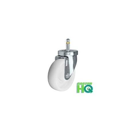 Casterhq 4"x1-1/4" White Nylon Wheel, Swivel Caster, 7/16"x1-3/8" Grip R 24CS414NY83E-72